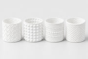 ARPIMEX Glasgefäße Kerzenhalter D 7 cm H 6,8 cm Weiß Mix 4 Stück