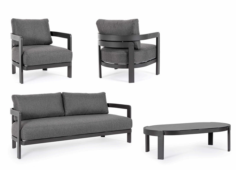 Bizzotto Set 4 Salotto Presley Antracite