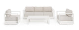 Bizzotto Set Salotto Moses 4 Elementi Vapor Bianco