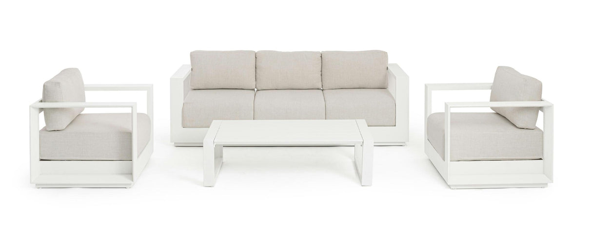 Bizzotto Set Salotto Moses 4 Elementi Vapor Bianco