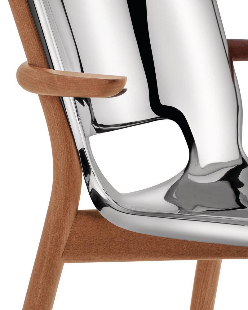 Alessi Poêle sedia monoscocca con braccioli PS20 inox lucido, design Philippe Starck – foto 6