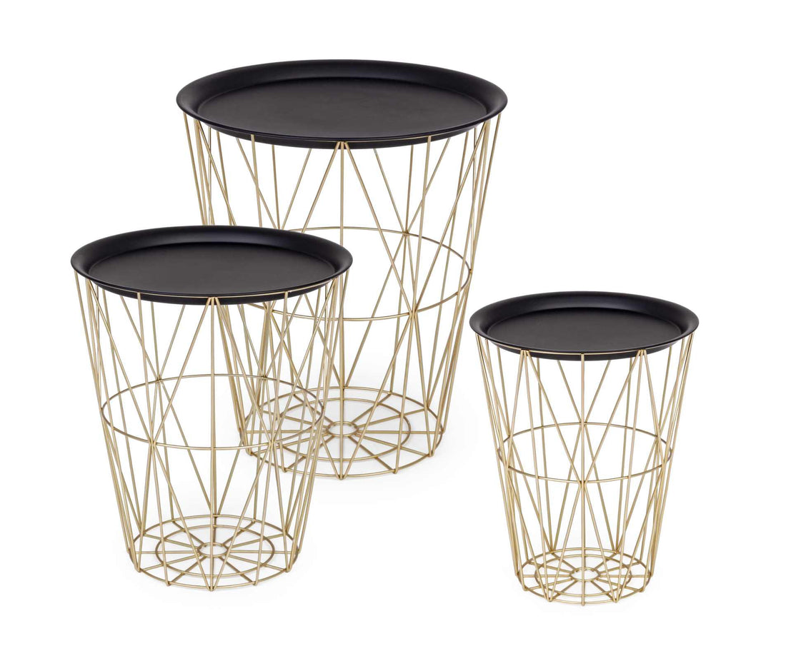 Bizzotto Set 3 Tavolini Cont. Atom Oro