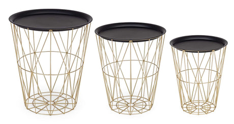 Bizzotto Set 3 Tavolini Cont. Atom Oro