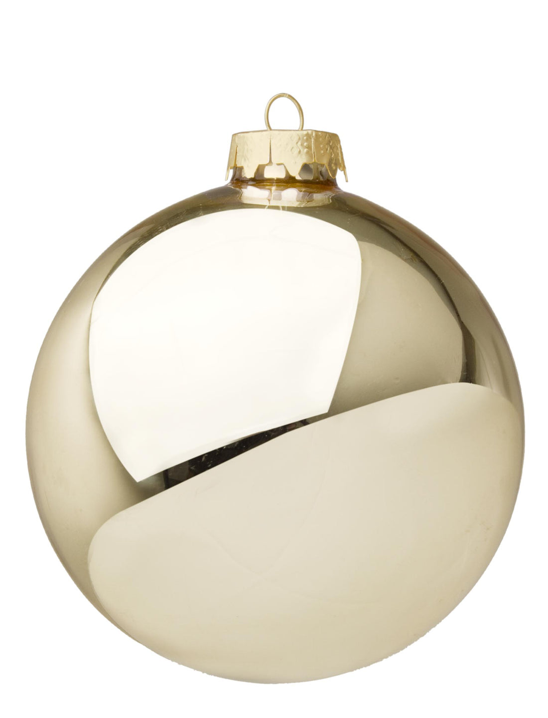 Bizzotto Sfera di Natale Champagne Lucido D 10 cm in Vetro – Decorazione per Albero