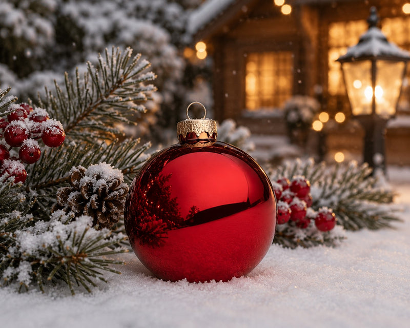 Bizzotto Sfera di Natale Rosso Granata Lucido D 10 cm in Vetro – Decorazione per Albero