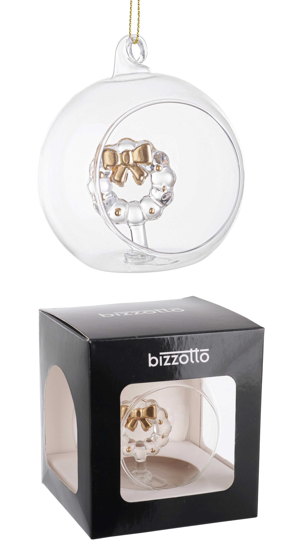 Bizzotto Sfera Aperta Natale Vetro Mya Corona D 8 Cm