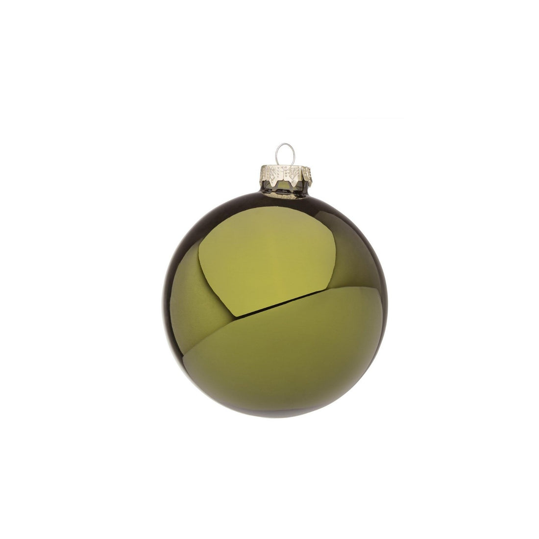 Bizzotto Sfera di Natale Verde Muschio Lucido D 10 cm in Vetro – Decorazione per Albero