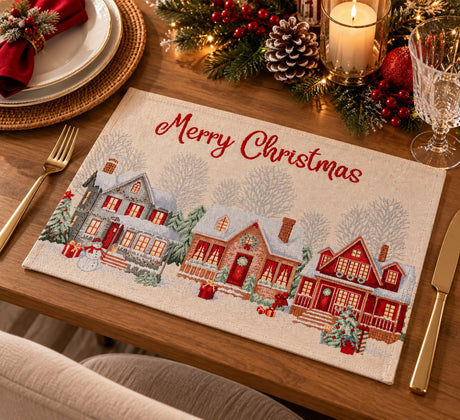 Bizzotto Tovaglietta Village Weiß 48x33 cm – Weihnachtstisch-Dekoration