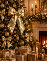 Bizzotto Pendaglio Linnet Fiocco Oro H 45 cm Decorazione per Albero di Natale