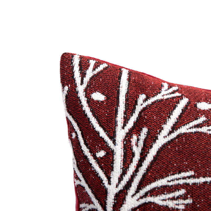 Bizzotto Weihnachtskissen Snowlyn Rote Landschaft 30x50 cm – Weihnachtsdekokissen mit abnehmbarem Bezug und Polyesterfüllung