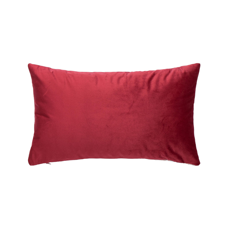 Bizzotto Weihnachtskissen Snowlyn Rote Landschaft 30x50 cm – Weihnachtsdekokissen mit abnehmbarem Bezug und Polyesterfüllung