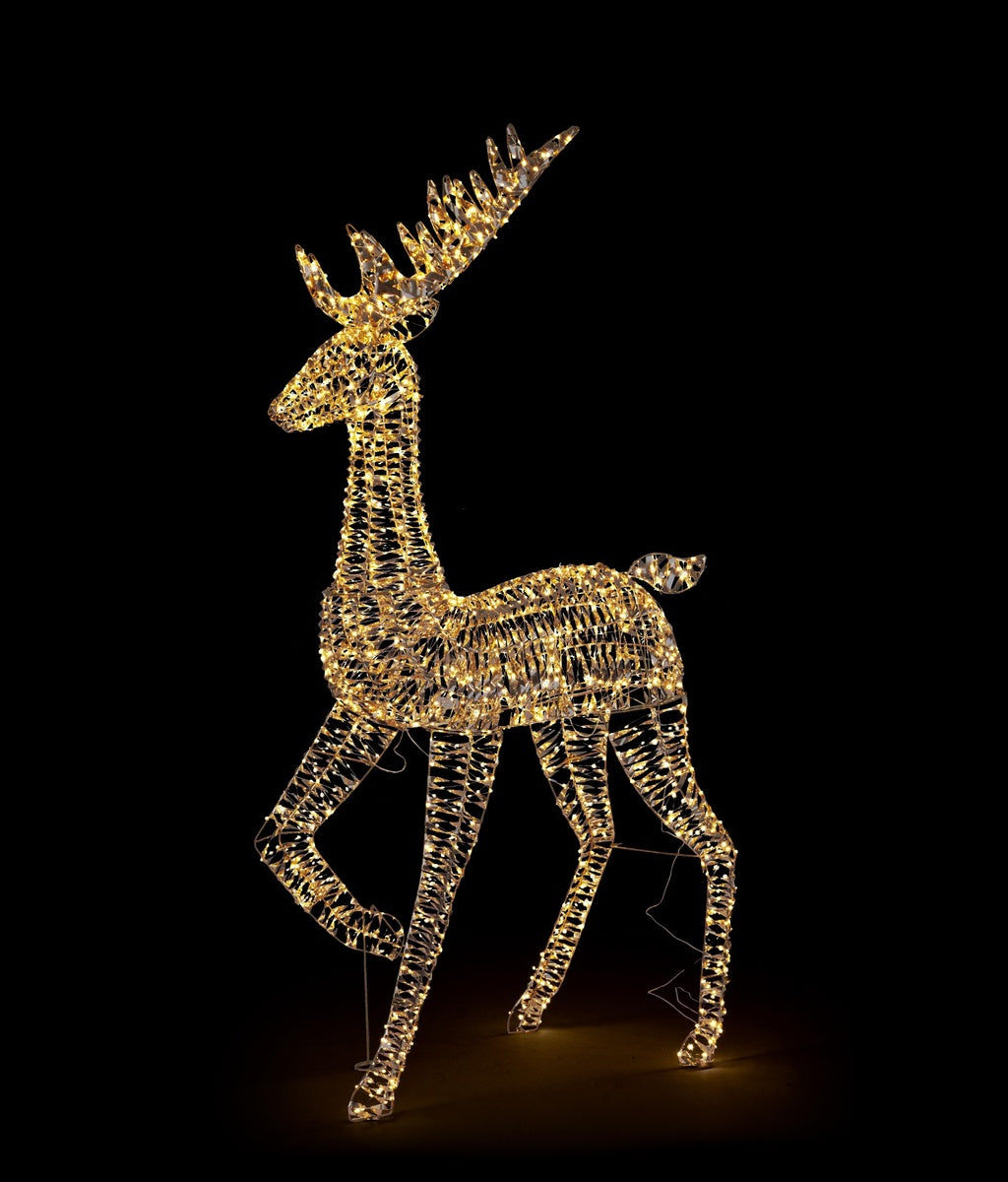 Bizzotto Renna Natalizia Ellary Oro con 1800 Micro LED Classic 90x27x180 cm Decorazione Luminosa