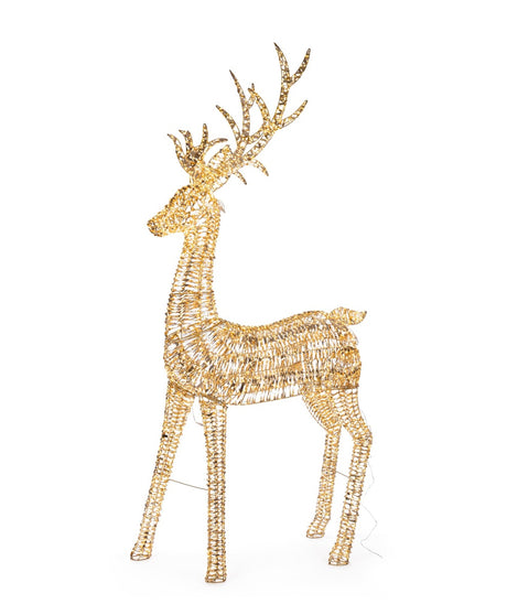 Bizzotto Renna Natalizia Ellary Oro con 5200 Micro LED Classic 136x42x270 cm Decorazione Luminosa
