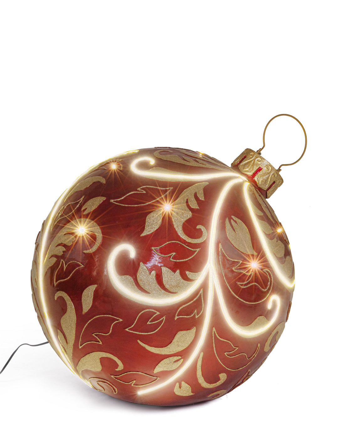 Bizzotto Kugeldekoration Kinler Rot mit 6 LED 68,6x53,3 cm – Leuchtende Dekorationskugel für Weihnachten