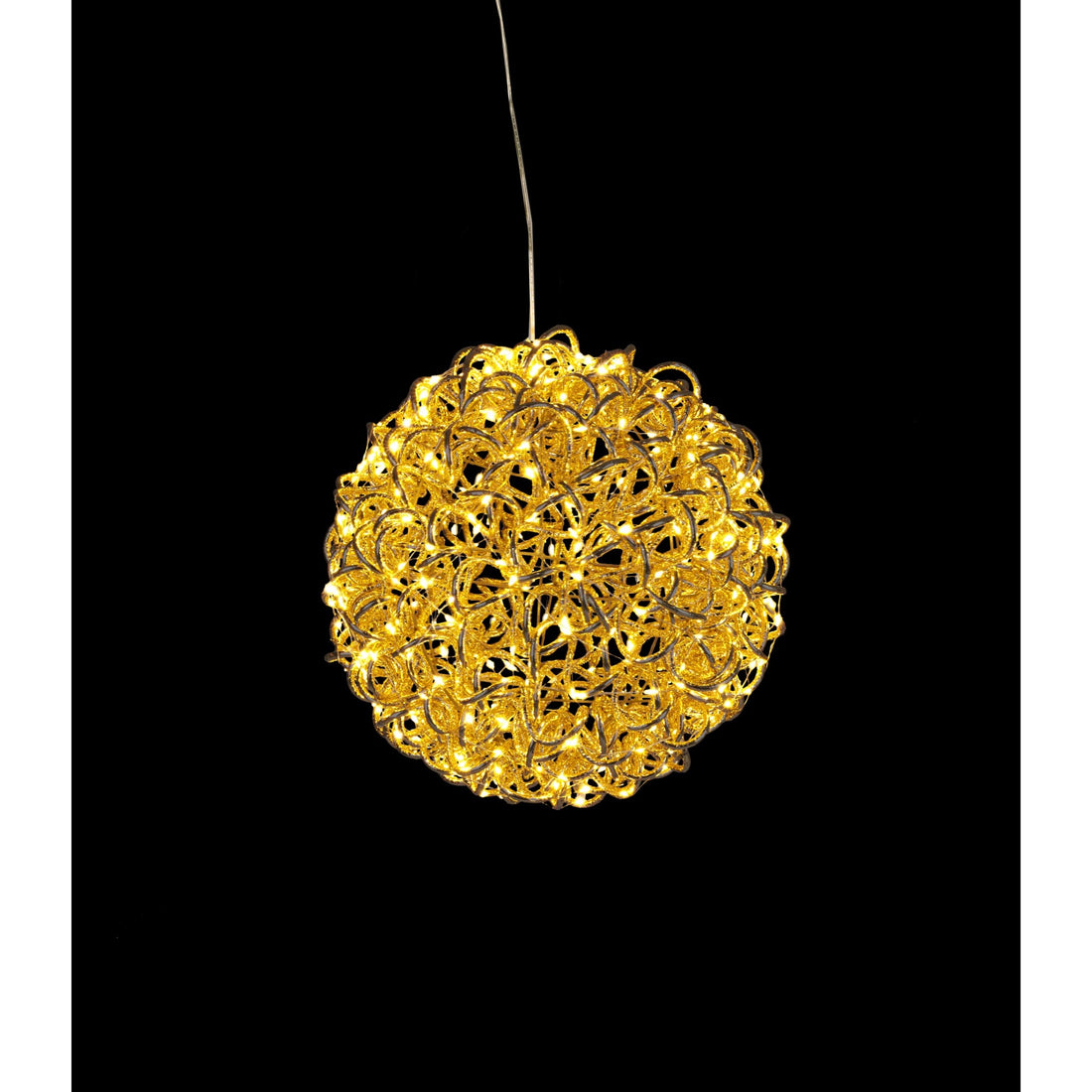 Bizzotto Decorazione Sferica Zoe Oro con 400 Micro LED Classic D 30 cm Addobbo Natalizio Luminoso