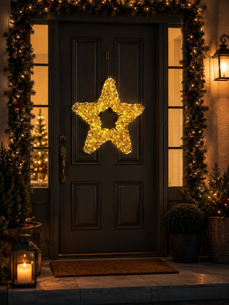Bizzotto Stella Natalizia Zoe Gold mit 500 Micro LED IP20 Classic 50x8x50 cm Leuchtende Dekoration