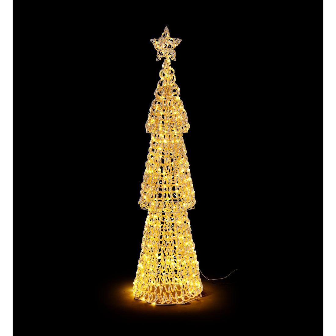 Bizzotto Pino Natalizio Zoe Oro con 500 Micro LED Classic Ø27x100 cm Decorazione Luminosa