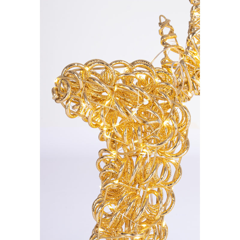 Bizzotto Renna Natalizia Zoe ST Oro con 600 Micro LED Classic 53x23x80 cm Decorazione Luminosa