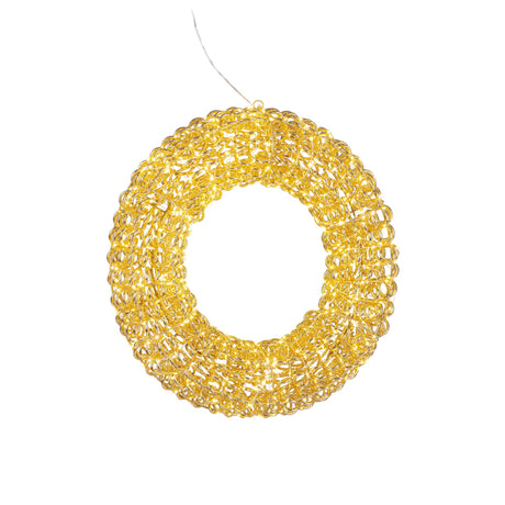 Bizzotto Corona Natalizia Zoe Oro con 720 Micro LED Classic Ø58x13 cm Decorazione Luminosa