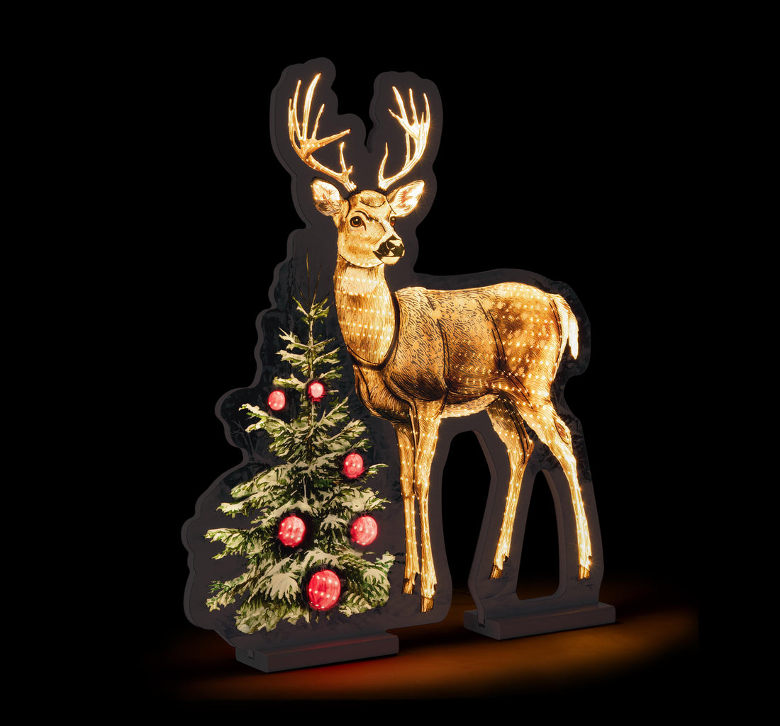 Bizzotto Hirsch Weihnachtsbeleuchtung H 60 cm mit 394 LED IP20 Weihnachtsdekoration