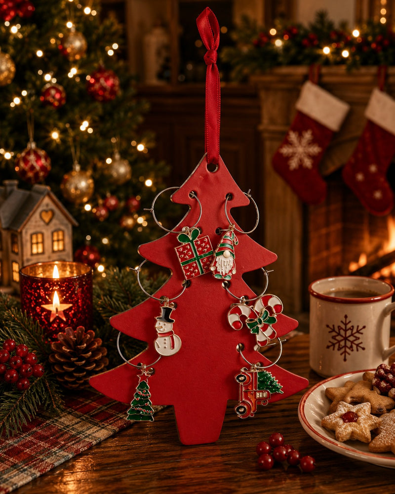 Bizzotto Set 6 Segnaposto Calice Atena Assortiti Decorazioni Natalizie per Tavola