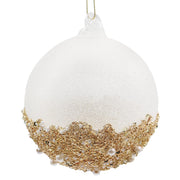 Bizzotto Sfera di Vetro Natale Brill Bianco d 10 cm Decorazione per Albero di Natale