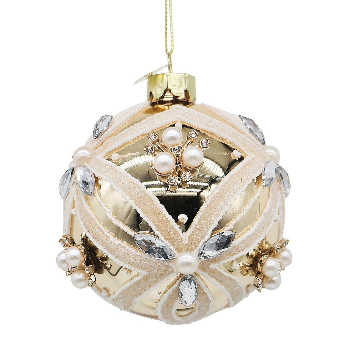 Bizzotto Sfera di Natale Extravagance Oro D 8 cm in Vetro – Decorazione per Albero