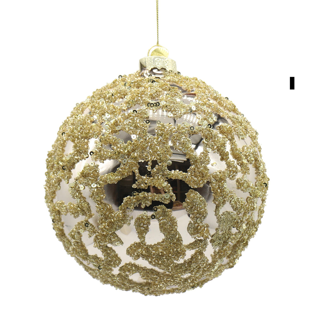Bizzotto Weihnachtskugel Luz Champagne D 15 cm aus Glas – Baumschmuck