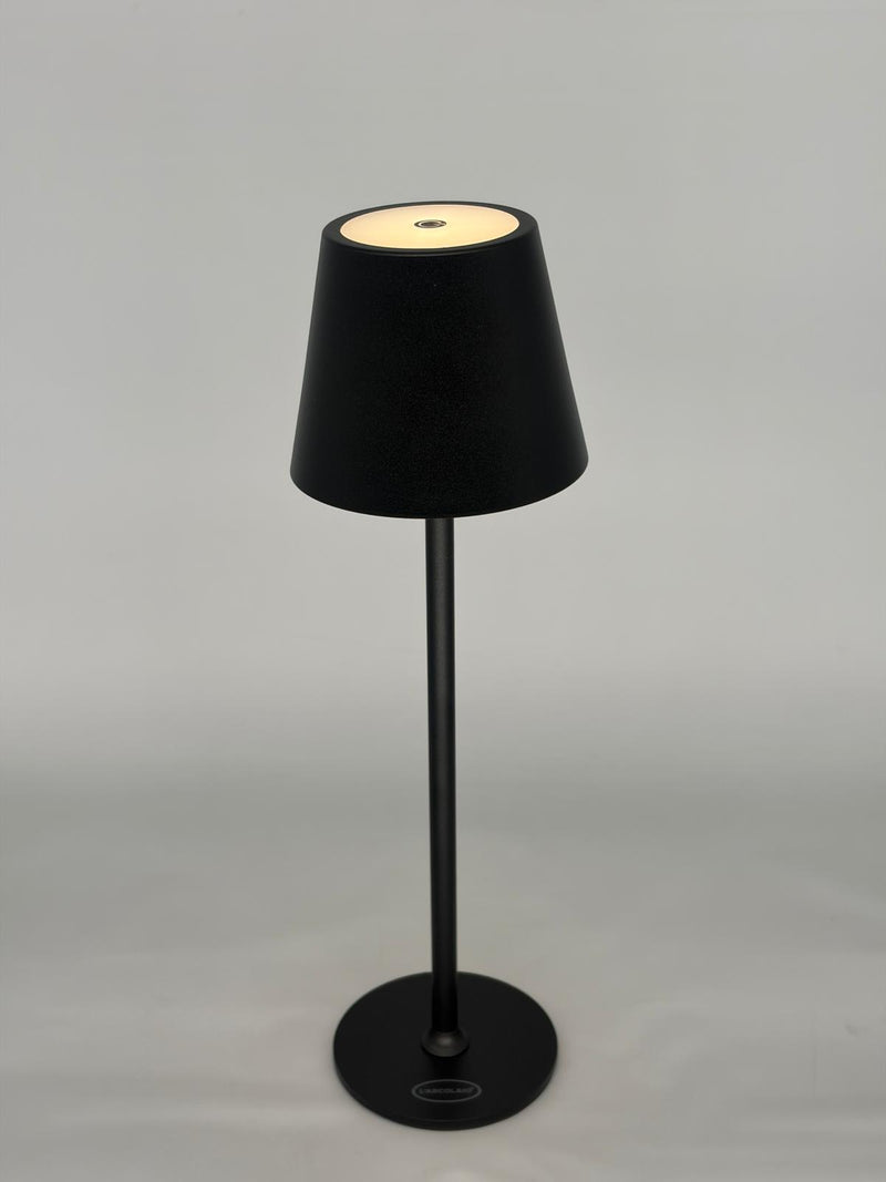 L'Arcolaio LED-Leuchte Touch Wiederaufladbar H 38 cm 10 x 10 cm IP54 Round Pro Schwarz