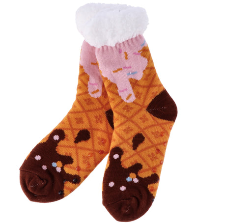 regalo italiano regalo italiano calze natale sherpa antiscivolo ass mis 35 40 marrone 1 pz ean 8057586000070