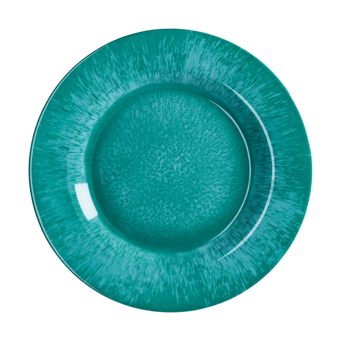 Italienisches Geschenkflacher Teller Melamin D 28 cm H 3 cm Wassergrün