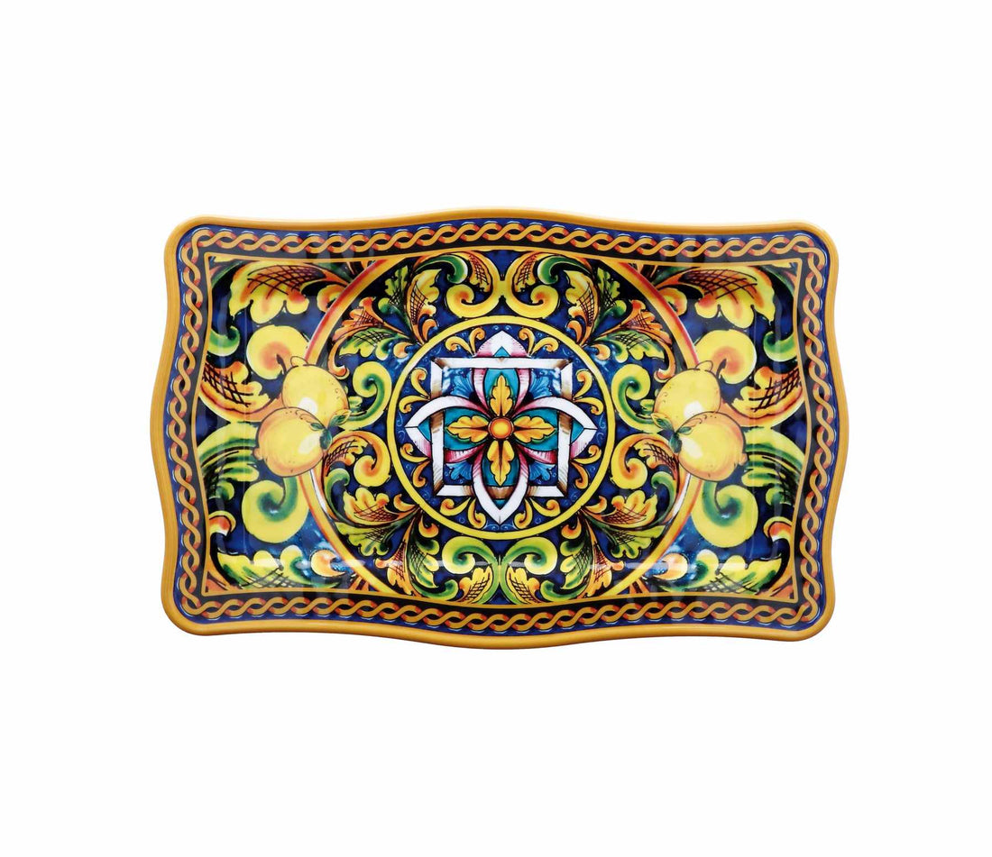 regalo italiano regalo italiano vassoio rettangolare melamina lemon 36 x 23 cm h 2 cm giallo ean 8057586002333