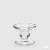 EDG Enzo De Gasperi Kerzenhalter Rund mit Kugel H 6 Cm D 9 Cm Natural Transparent Docht und Schaft
