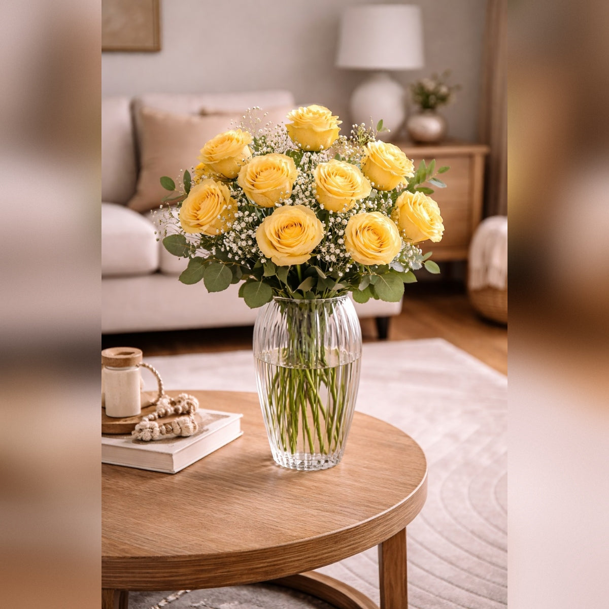 Ad Trend Vaso in Vetro Nellie D 15 Cm  H 37 Cm – Vaso Decorativo Alto in Vetro per Fiori e Arredo Casa