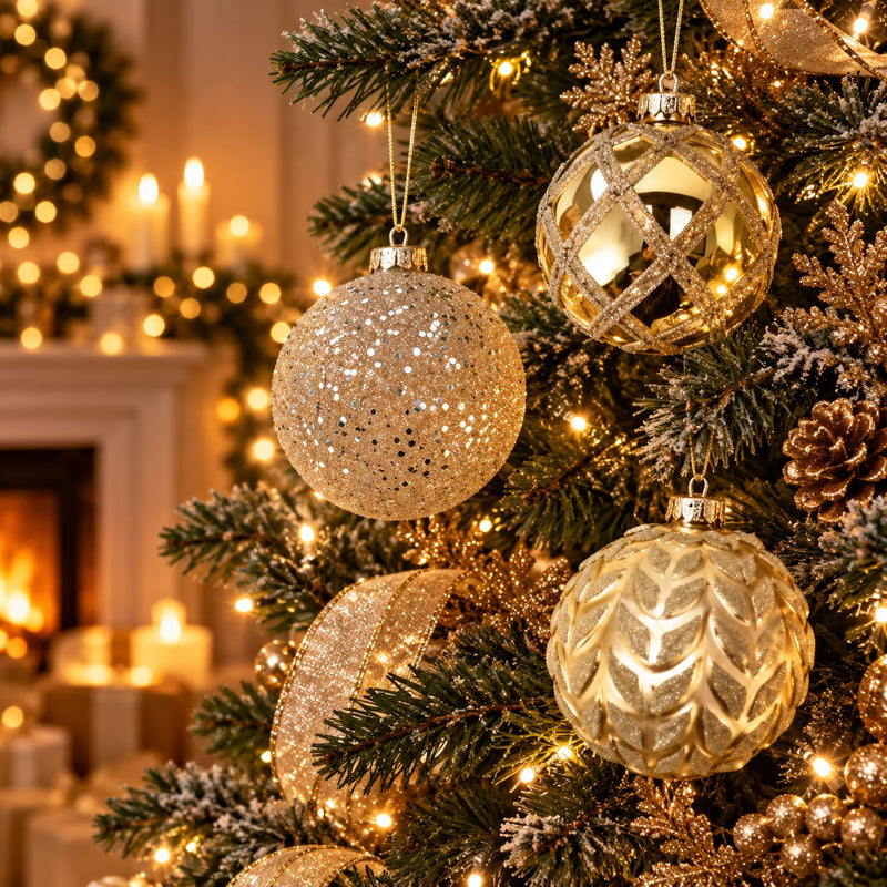Ad Trend Weihnachtskugel aus Glas Gold Ø12 cm Sortiert 1 Stk. – Weihnachtsschmuck