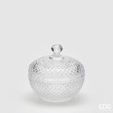 EDG Enzo De Gasperi Rundbehälter Rautenmuster H11 D12 Natur Transparent