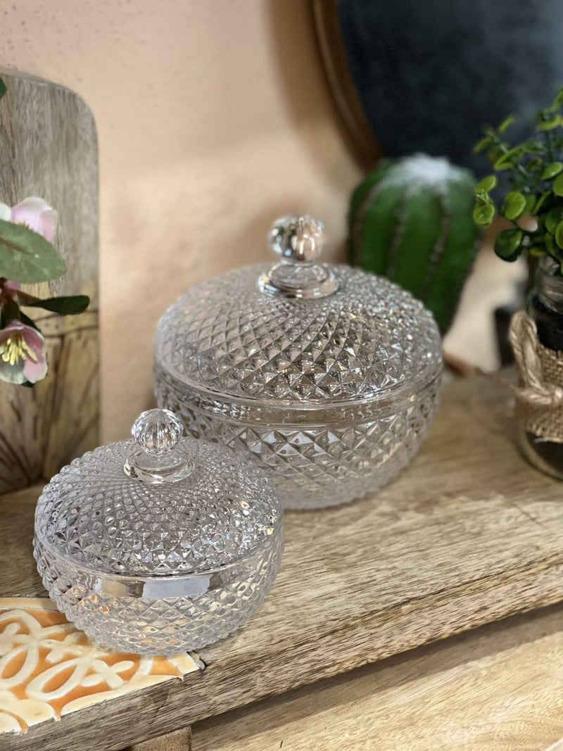 EDG Enzo De Gasperi Rundbehälter Rauten H9 D9 Natural Transparent