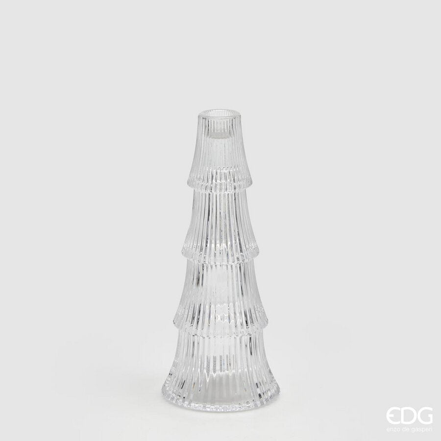 EDG Enzo De Gasperi Kerzenhalter Kiefer Schichten H24 D10 Natur Transparent