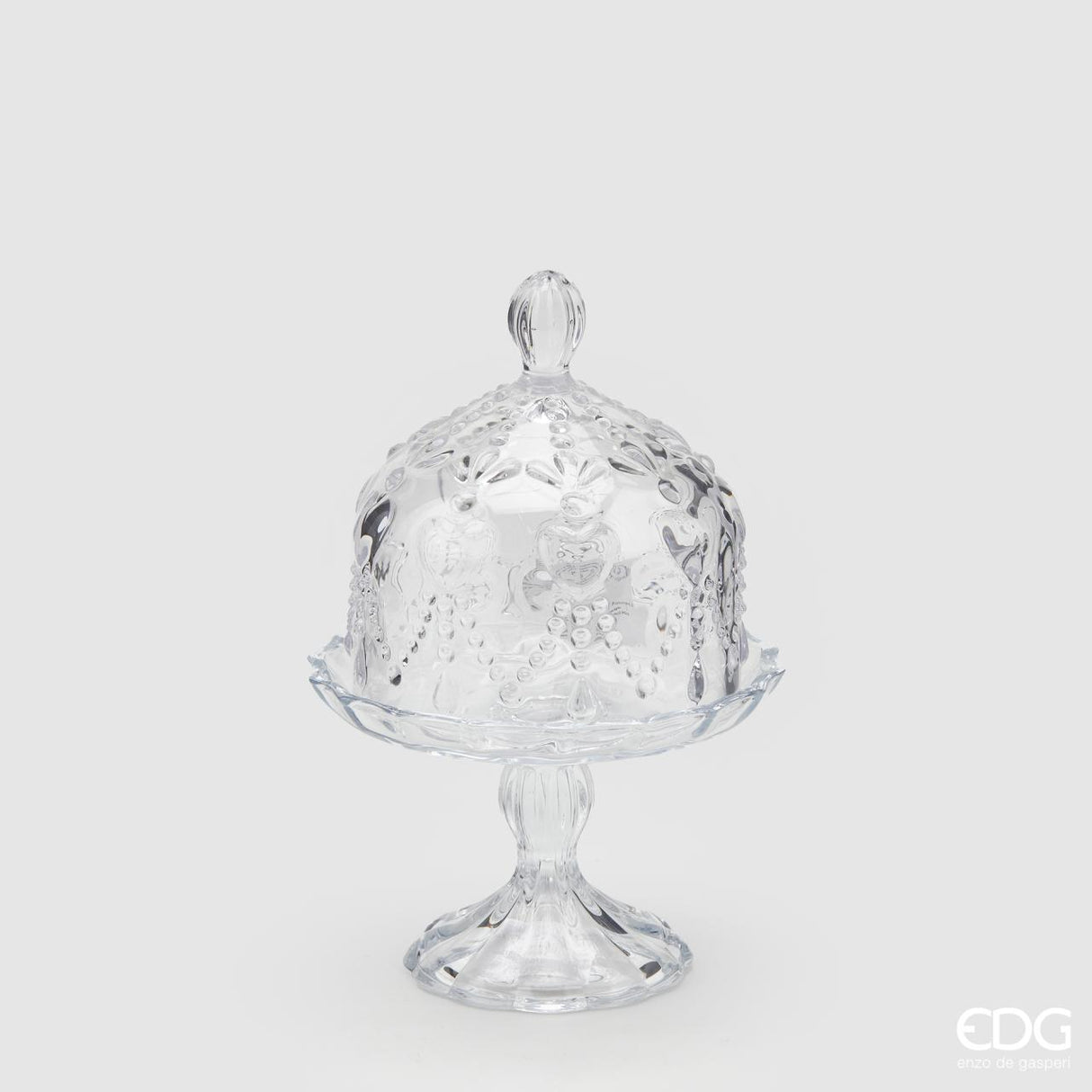 EDG Enzo De Gasperi Erhöhte Schale Liberty mit Kuppel H20 D13,5 Natural Transparent