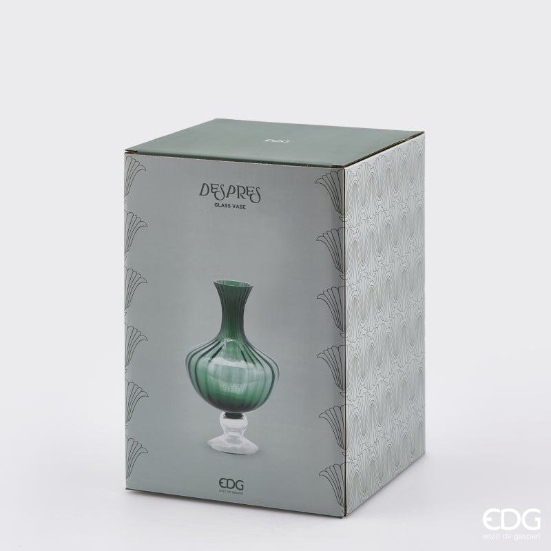 EDG Enzo De Gasperi Vaso Anfora Righe H 30 Cm D 20 Cm Scatola Regalo Green
