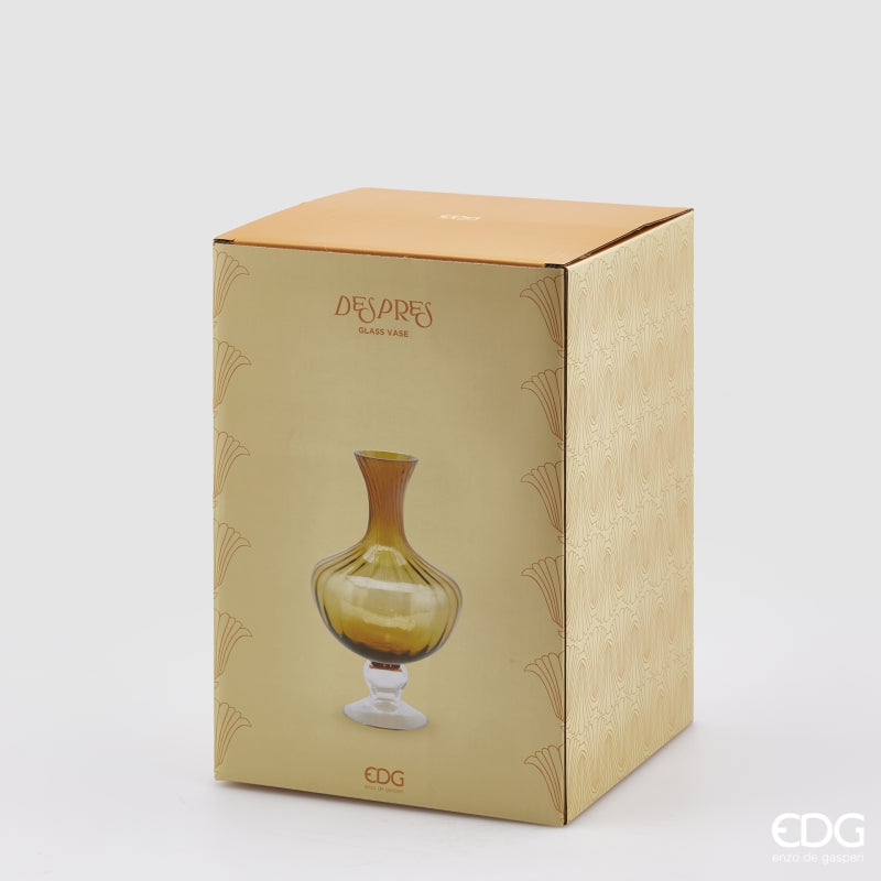EDG Enzo De Gasperi Vase Amphora Streifen H 30 Cm D 20 Cm Geschenkbox Bernstein
