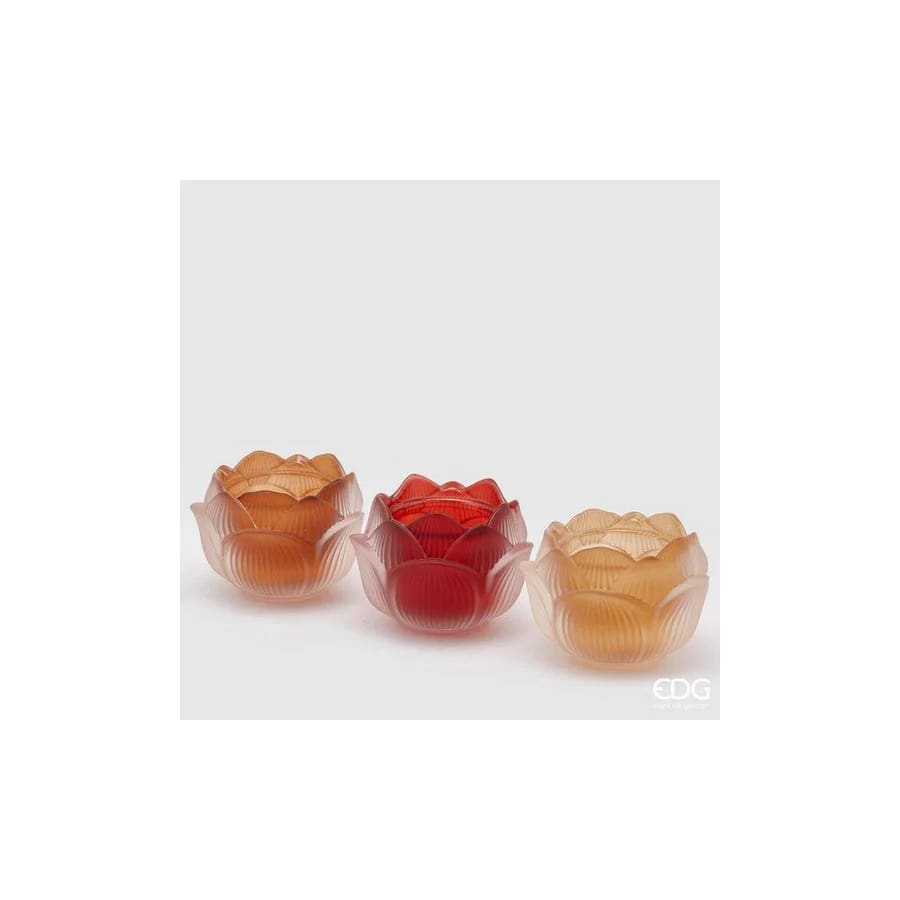 EDG Enzo De Gasperi Lotuskerzenhalter H7,5 D10,5 Mehrfarbig 3er Set