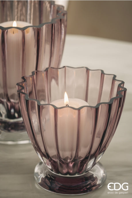 edg enzo de gasperi edg enzo de gasperi vaso glory h 175 cm d 14 cm vetro antique pink ean 8059824355553