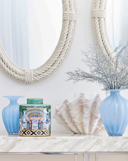 EDG Enzo De Gasperi Vaso Blossom H 31,5 Cm D 21 Cm Vetro Azure