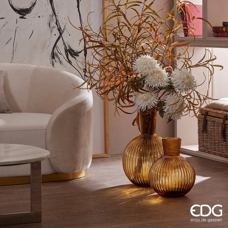 EDG Enzo De Gasperi Vaso Ampolla H 48 Cm D 34 Cm Ambra