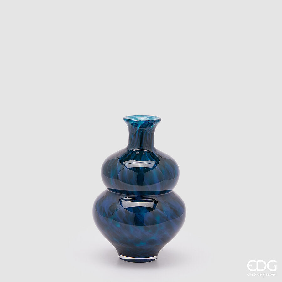 edg enzo de gasperi edg enzo de gasperi vaso macula bottiglia h 27 cm d 18 cm vetro blue ean 8059824485151