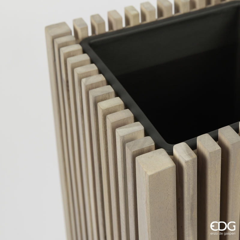 edg enzo de gasperi edg enzo de gasperi vaso listelli qudrato legno di acacia grey 90 x 51 x 51 cm ean 8059824484154