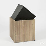 edg enzo de gasperi edg enzo de gasperi vaso listelli qudrato legno di acacia grey 50 x 42 x 42 cm