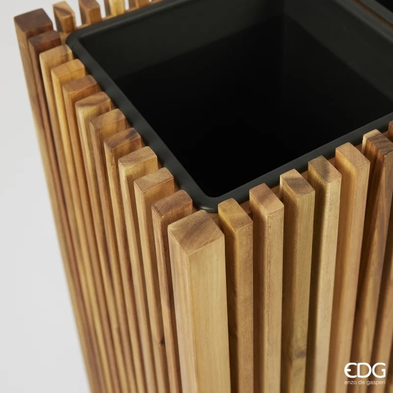 edg enzo de gasperi edg enzo de gasperi vaso listelli rettangolare legno di acacia brown h 90 x 86 x 33 cm ean 8059824484666