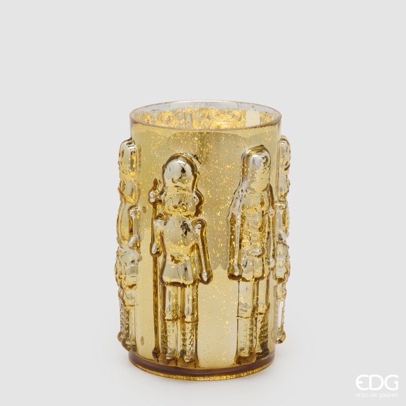 EDG Enzo De Gasperi Vase Soldatino Zylinder Gold H25 Ø15 cm – Weihnachtsdekoration